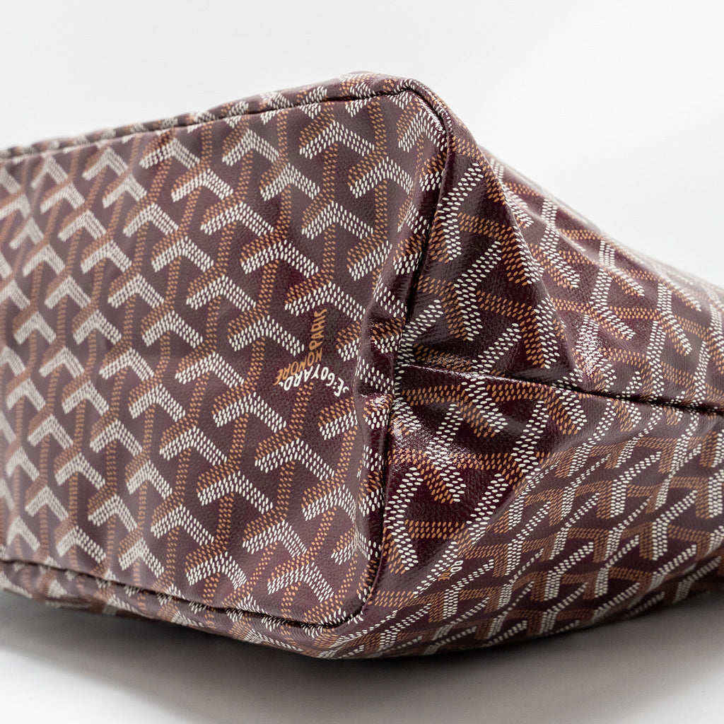GOYARD BOHEME HOBO BAG GOYARDINE CANVAS/CALFSKIN BURGUNDY SHW