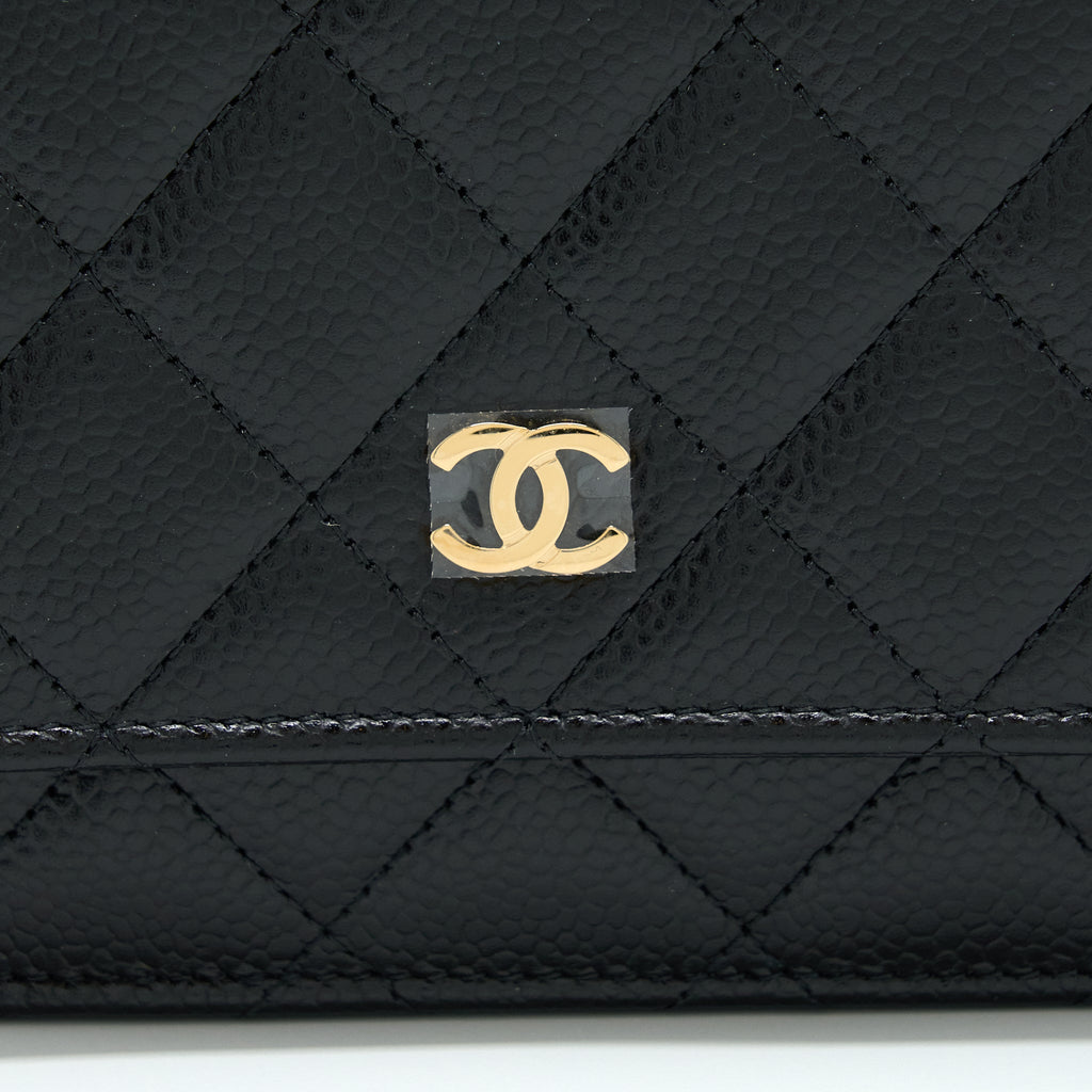 CHANEL CLASSIC WALLET ON CHAIN CAVIAR BLACK GHW