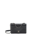 CHANEL SMALL CROSSBODY BAG AGED CALFSKIN RUTHENIUM HARDWARE