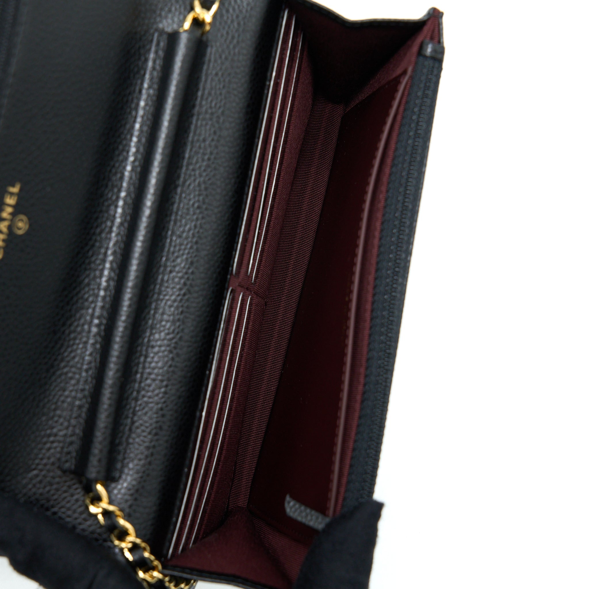 CHANEL CLASSIC WALLET ON CHAIN CAVIAR BLACK GHW