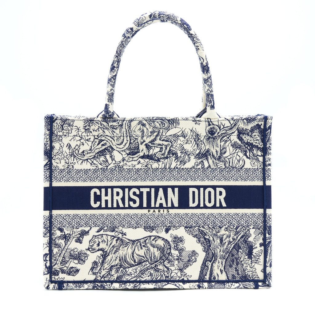 DIOR SMALL BOOK TOTE TOILE DE JOUY NAVY