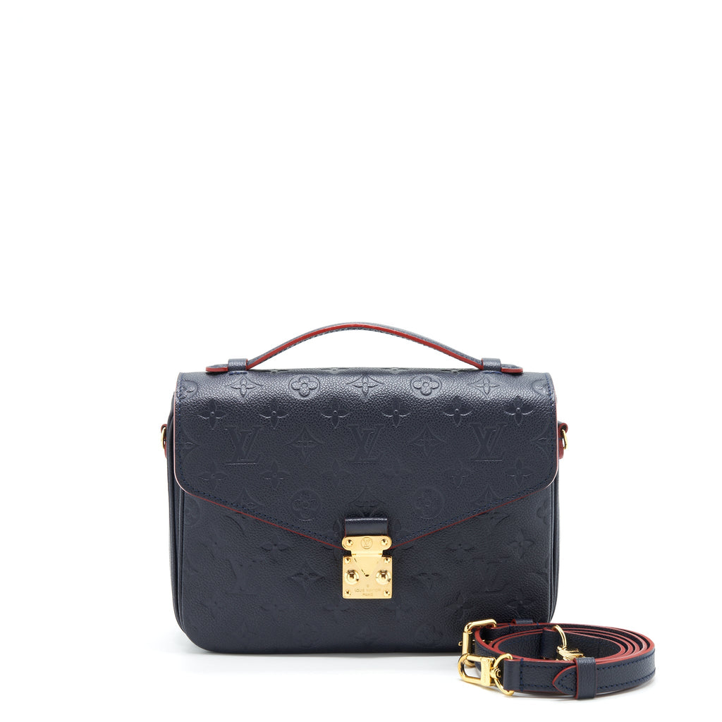 LOUIS VUITTON POCHETTE MÉTIS MONOGRAM EMPREINTE MARINE ROUGE GHW