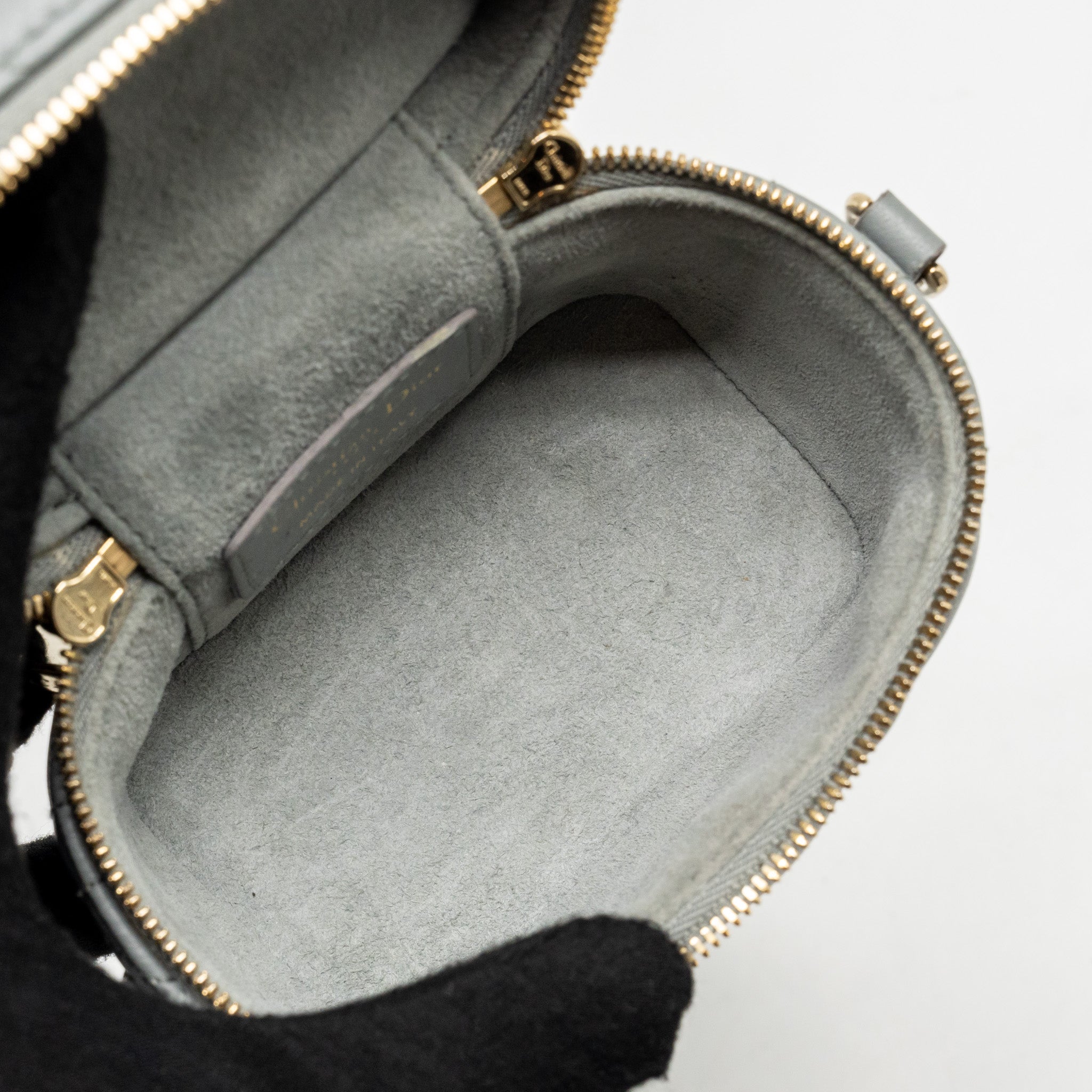 DIOR MICRO LADY DIOR VANITY CASE LAMBSKIN BLUE LGHW
