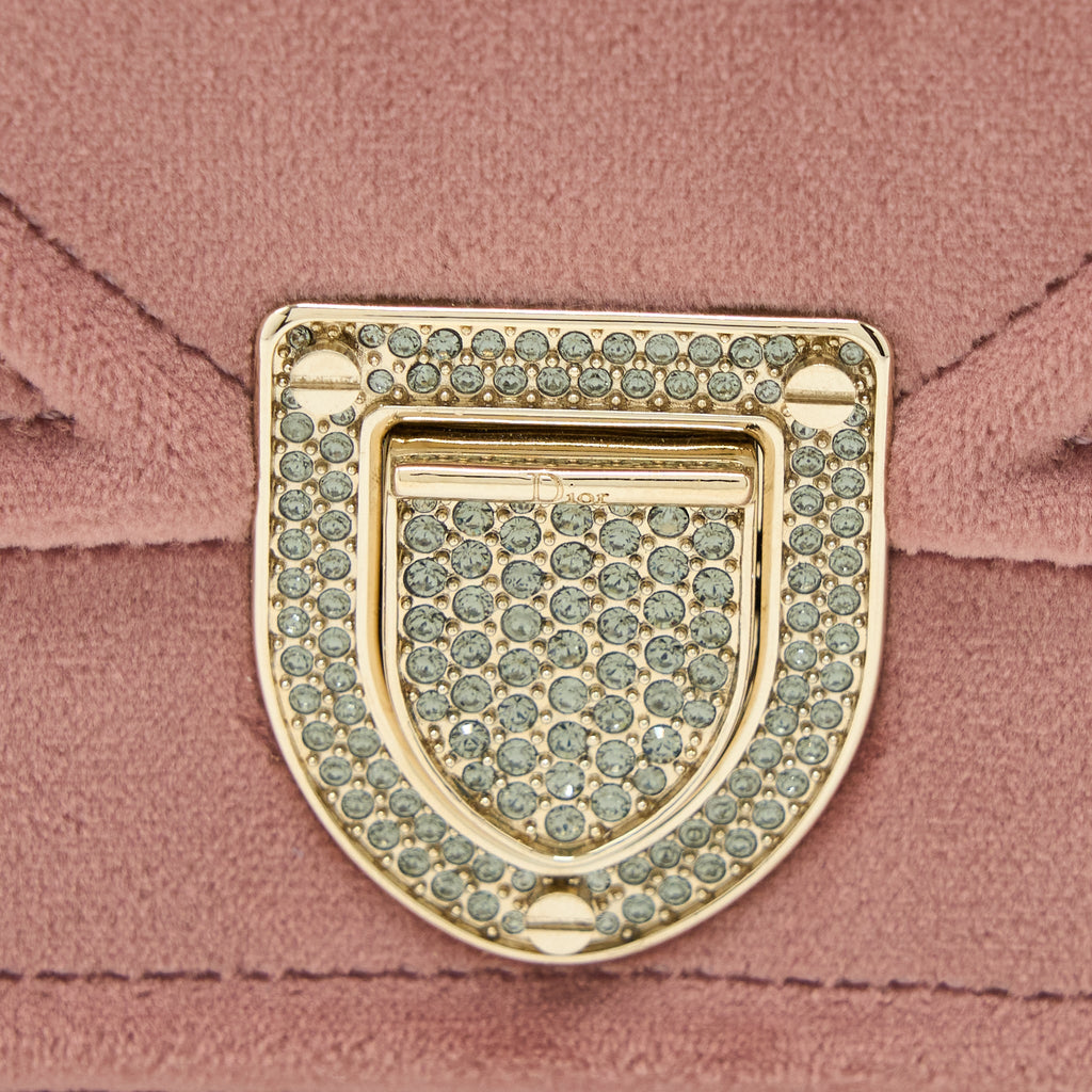 DIOR SMALL DIORAMA VELVET DARK PINK LGHW