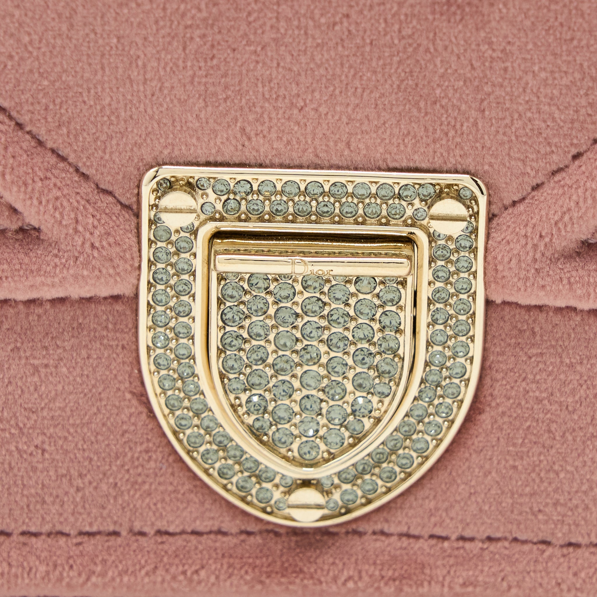 DIOR SMALL DIORAMA VELVET DARK PINK LGHW