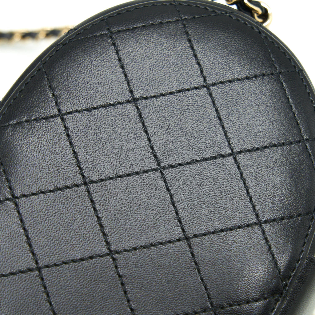 CHANEL SMALL VANITY WITH CHAIN LAMBSKIN BLACK LGHW
