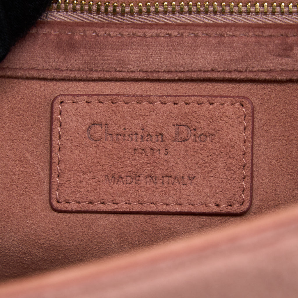 DIOR SMALL DIORAMA VELVET DARK PINK LGHW