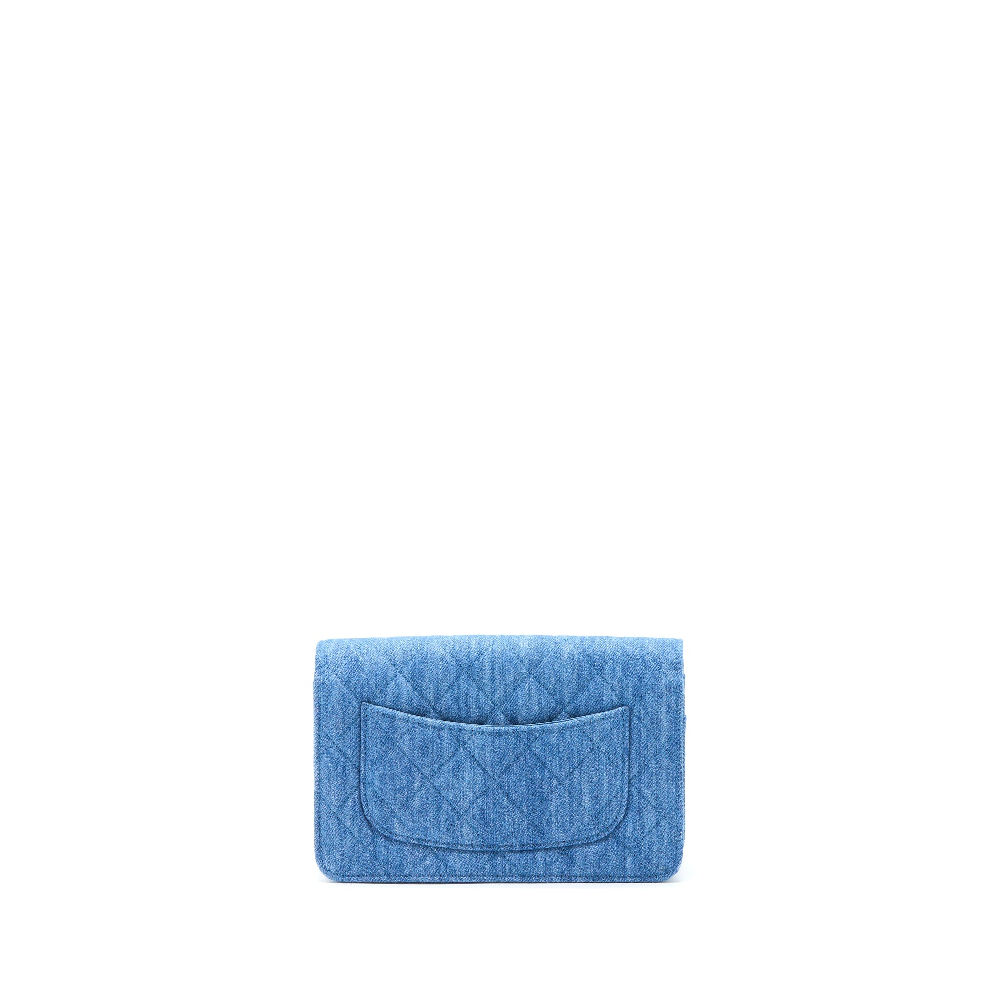CHANEL PEARL CRUSH WALLET ON CHAIN DENIM GHW (MICROCHIP)