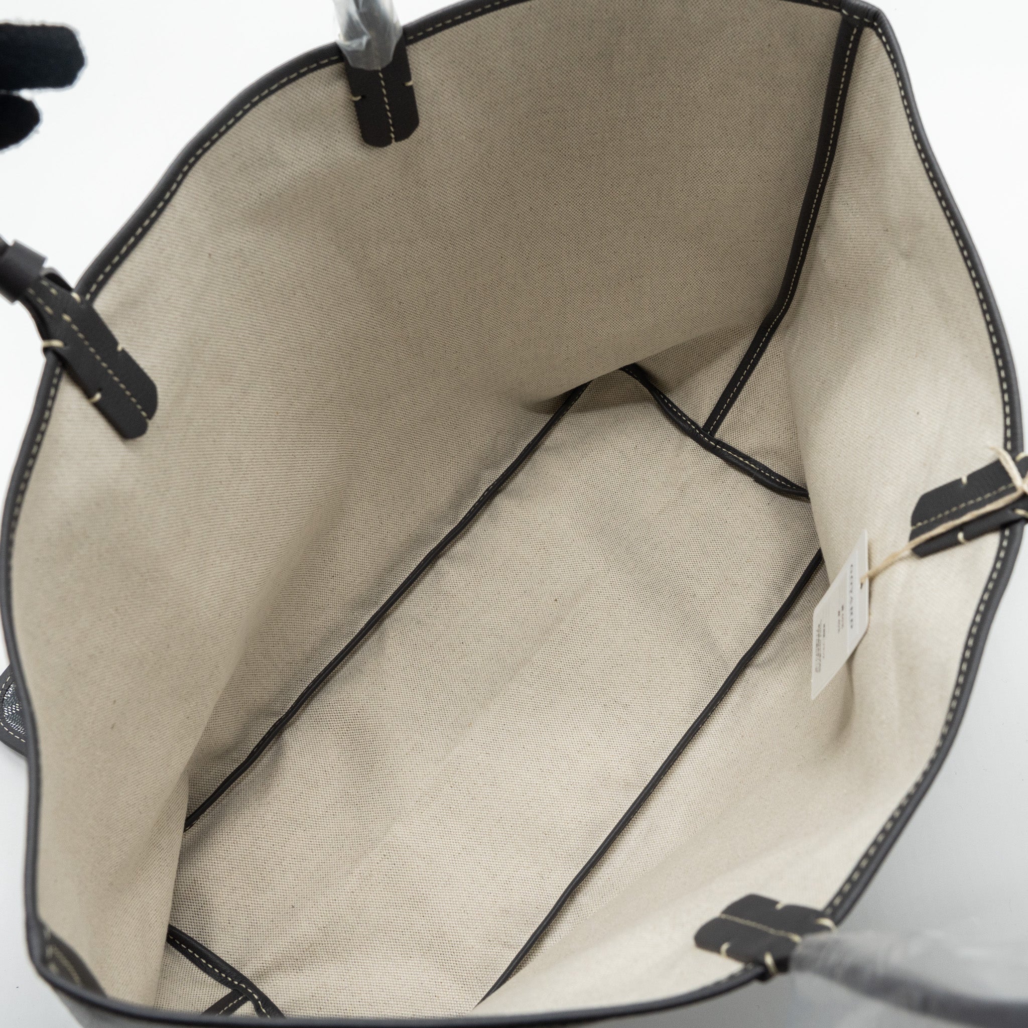 GOYARD SAINT LOUIS PM TOTE BAG CANVAS/ CALFSKIN GREY SHW