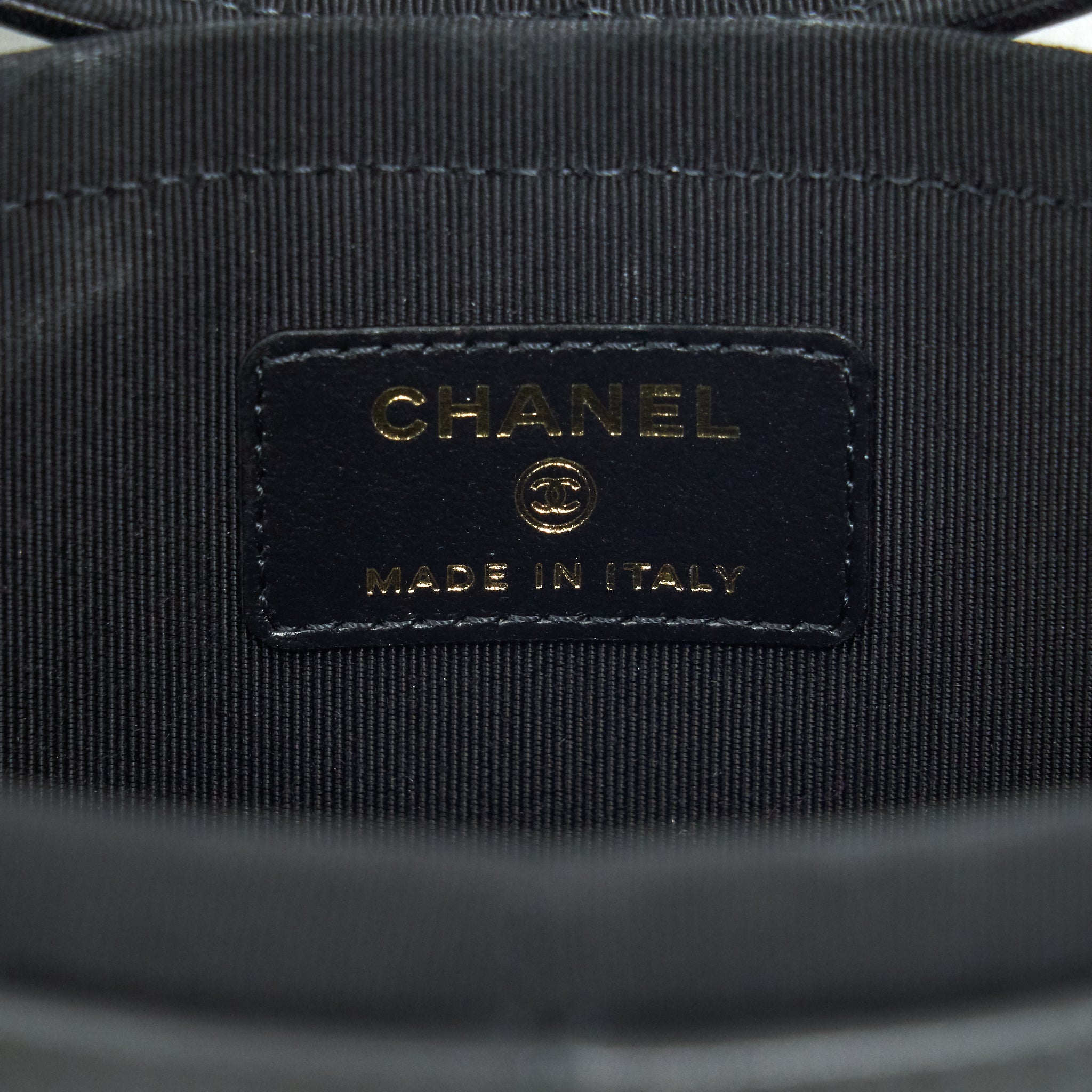 CHANEL SMALL VANITY WITH CHAIN LAMBSKIN BLACK LGHW