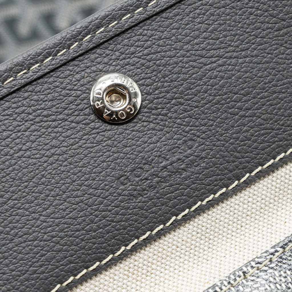GOYARD SAINT LOUIS PM TOTE BAG CANVAS/ CALFSKIN GREY SHW