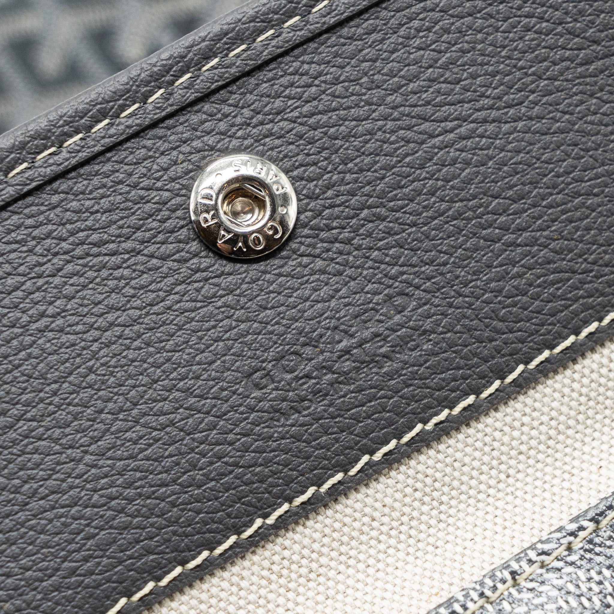 GOYARD SAINT LOUIS PM TOTE BAG CANVAS/ CALFSKIN GREY SHW