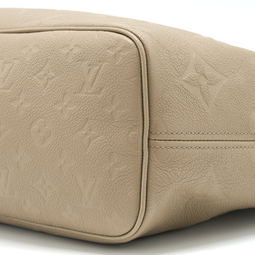 LOUIS VUITTON NEVERFULL MM MONOGRAM EMPREINTE TOURTERELLE GHW (NEW VERSION)