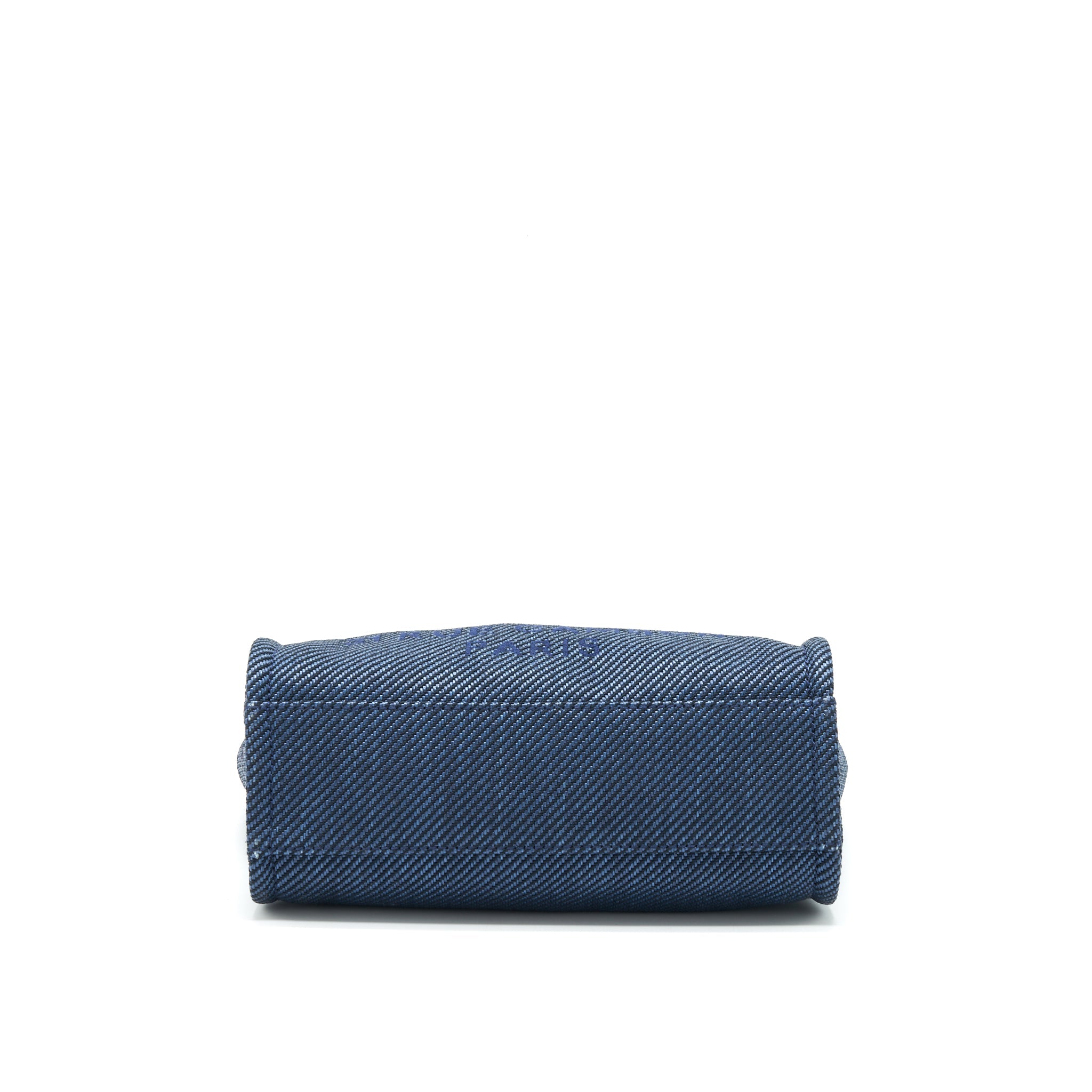 CHANEL SMALL DEAUVILLE TOTE BAG DENIM BLUE SHW