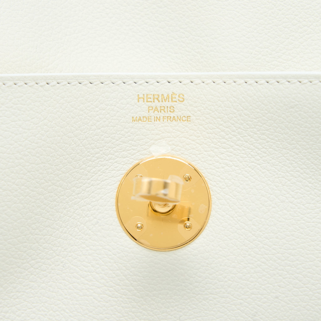 HERMES LINDY 26 EVERCOLOR BLANC GHW