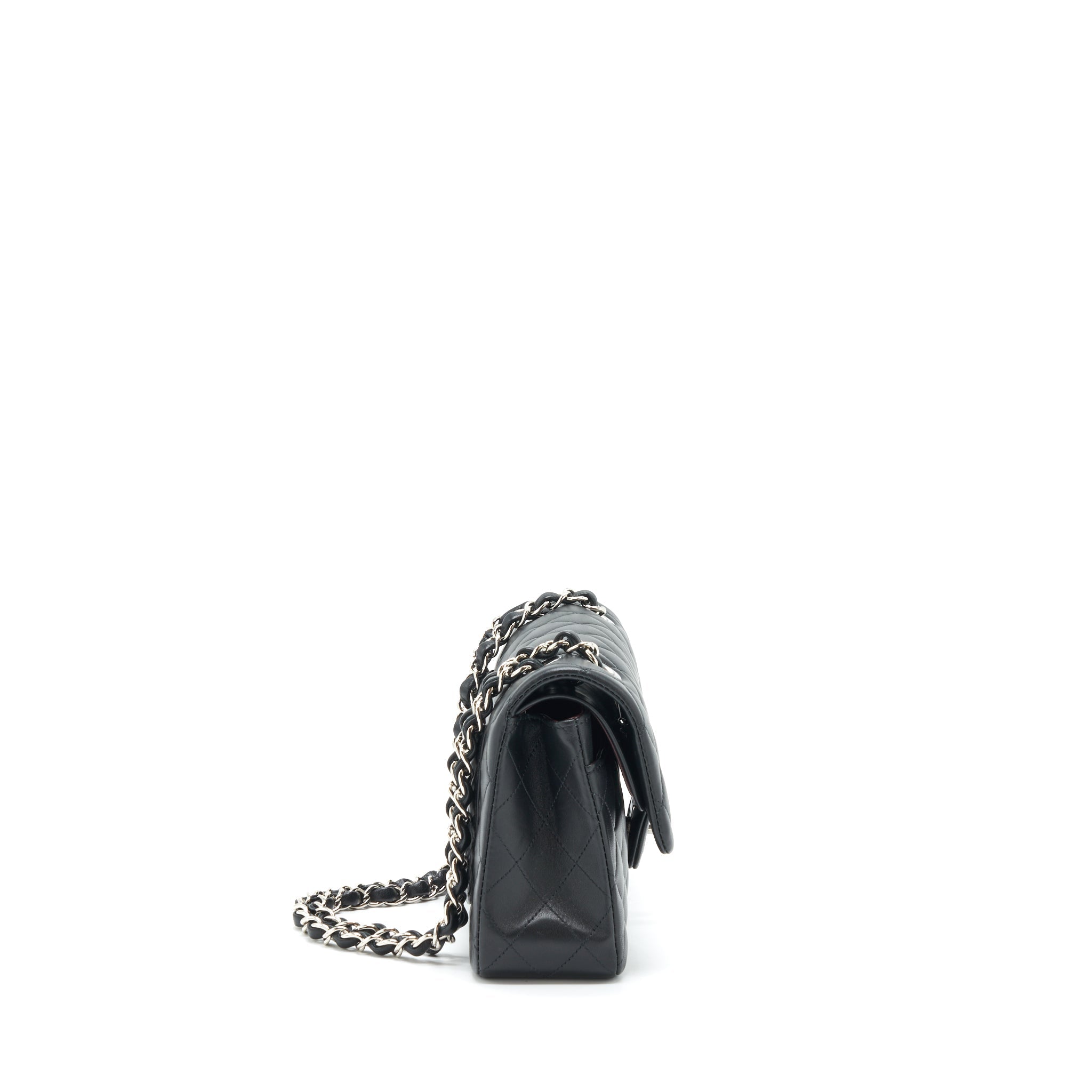 CHANEL SMALL CLASSIC DOUBLE FLAP BAG LAMBSKIN BLACK SHW