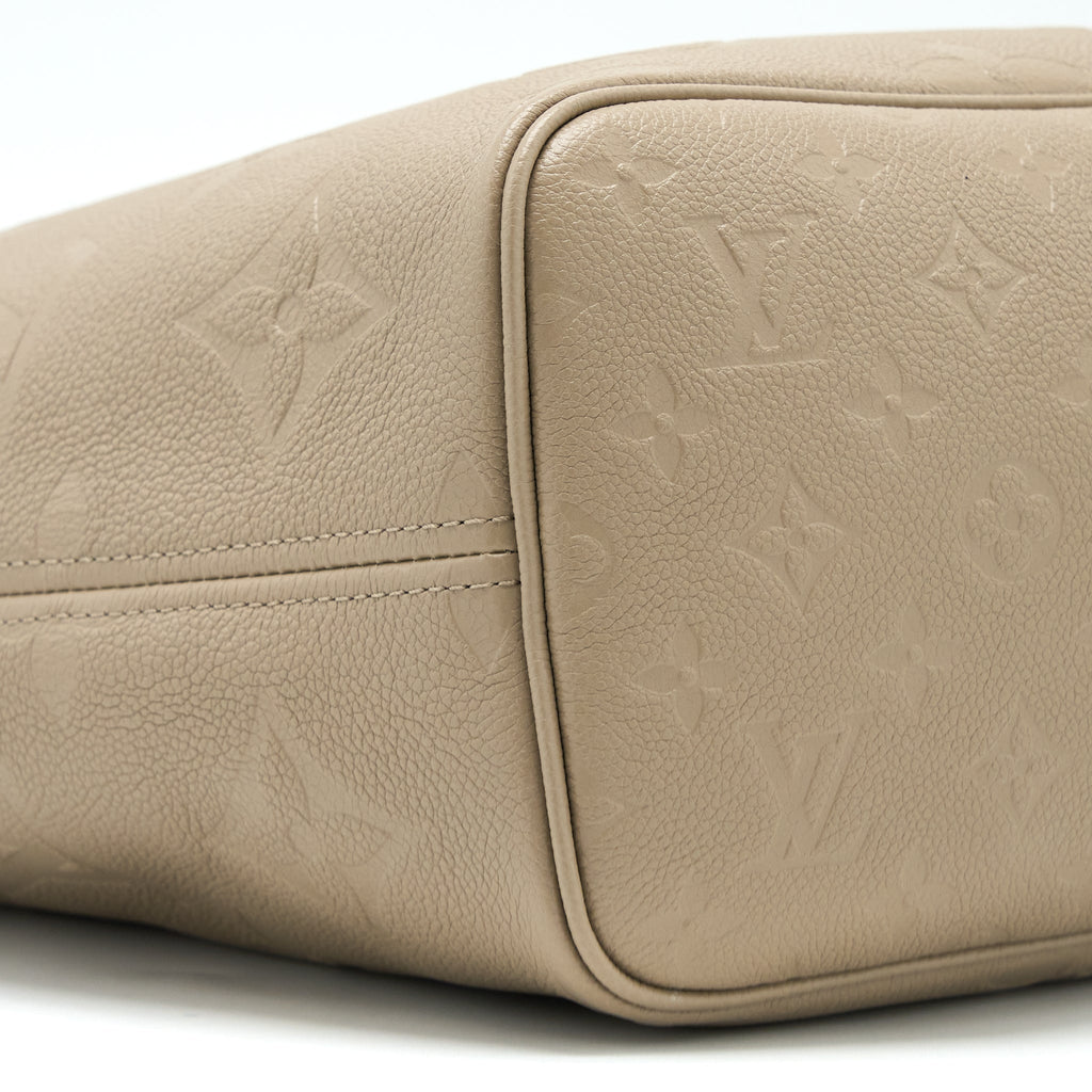 LOUIS VUITTON NEVERFULL MM MONOGRAM EMPREINTE TOURTERELLE GHW (NEW VERSION)