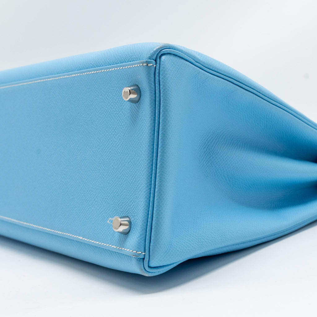 HERMES KELLY 35 EPSOM 7N BLUE CELESTE SHW