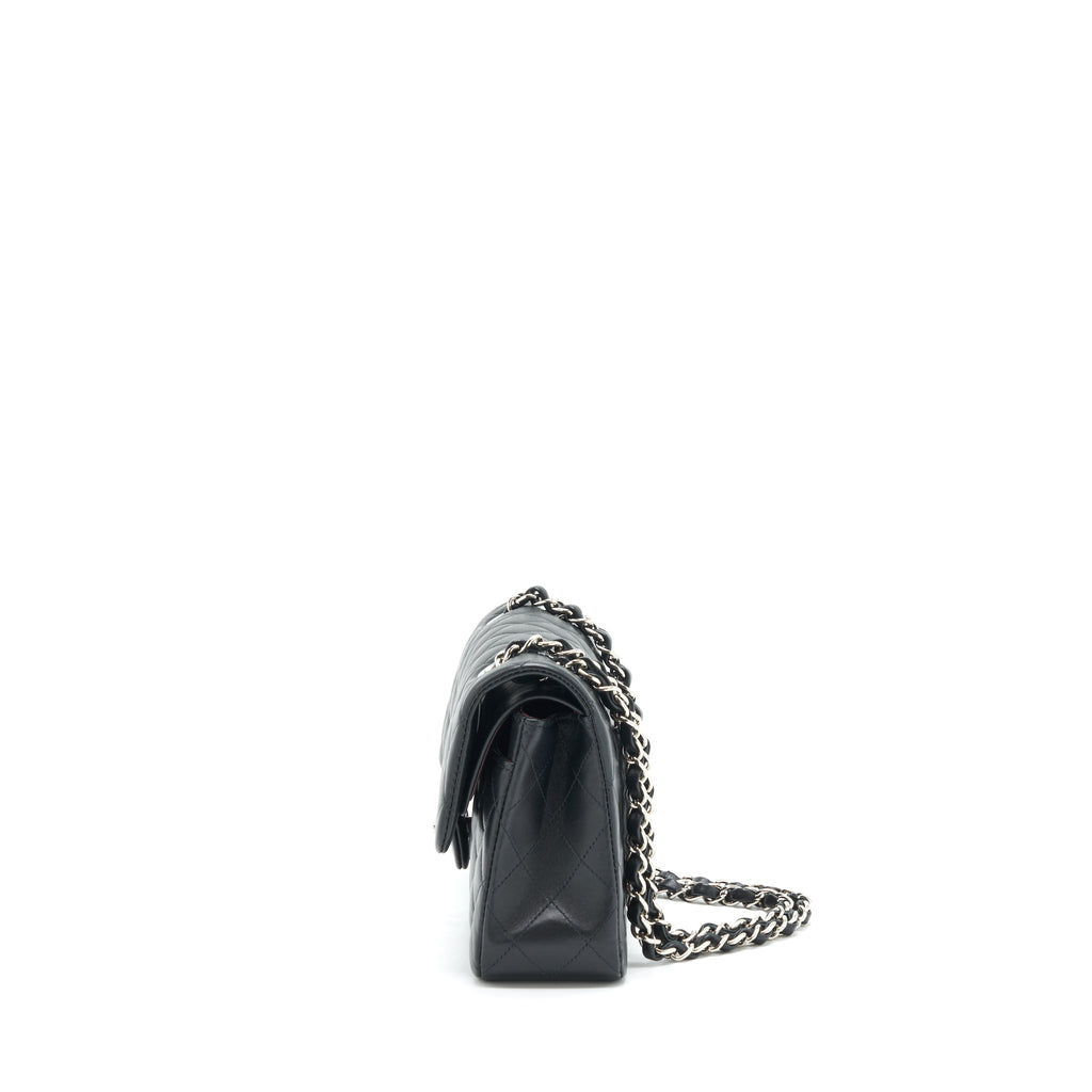 CHANEL SMALL CLASSIC DOUBLE FLAP BAG LAMBSKIN BLACK SHW