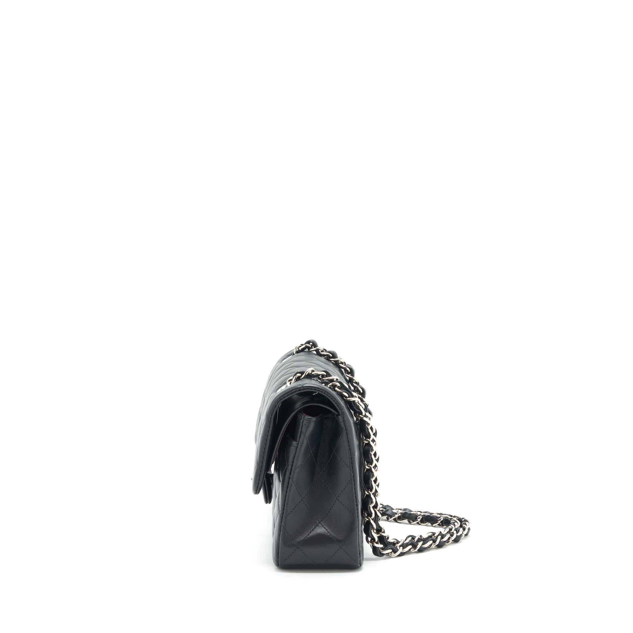 CHANEL SMALL CLASSIC DOUBLE FLAP BAG LAMBSKIN BLACK SHW