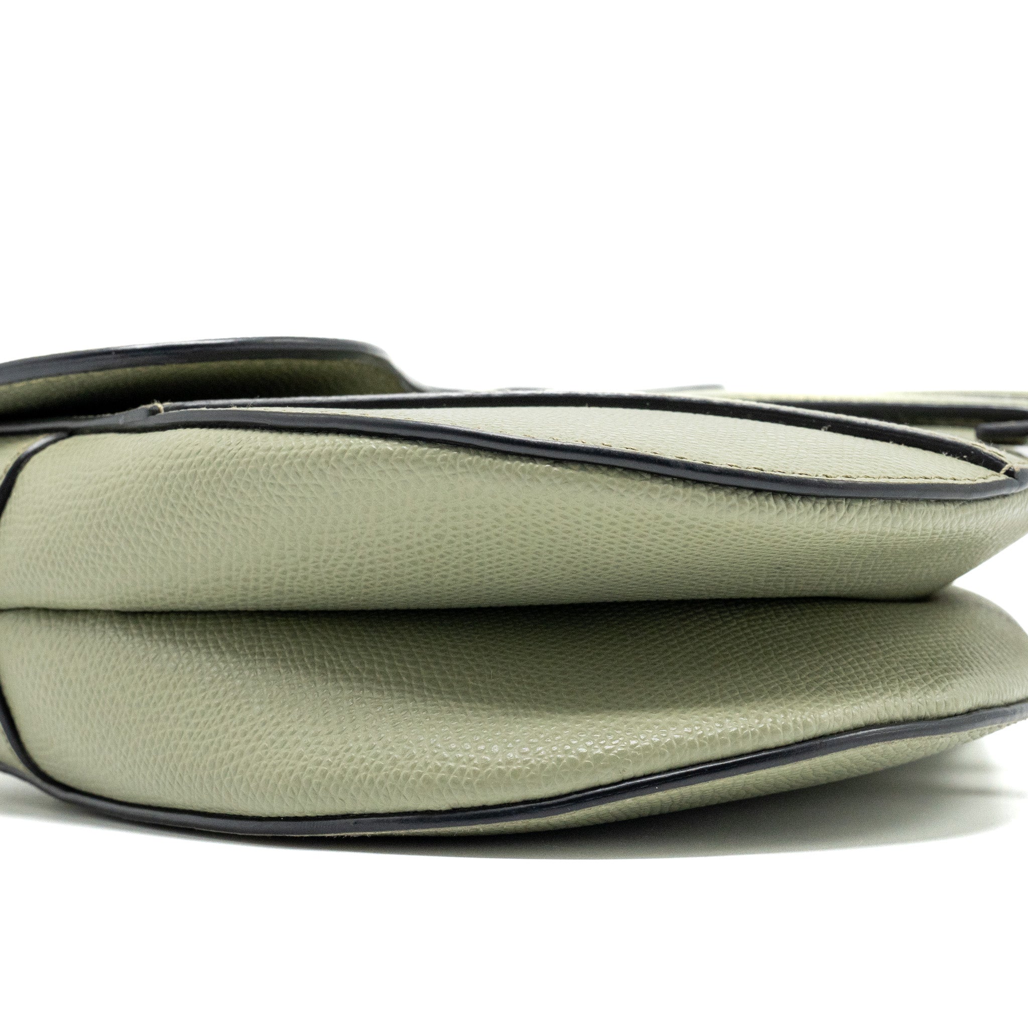 DIOR MEDIUM SADDLE BAG GRAINED CALFSKIN GREEN GHW