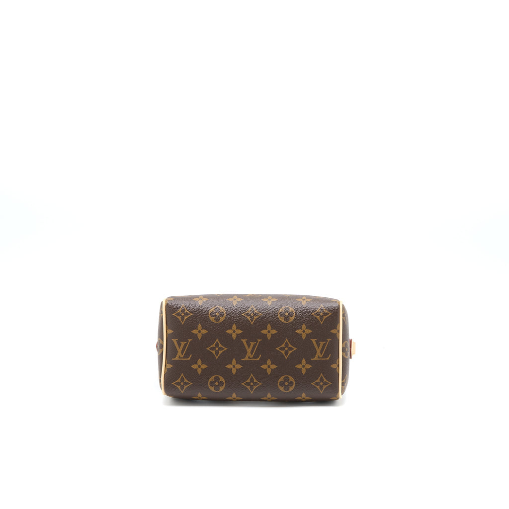 LOUIS VUITTON SPEEDY BANDOULIERE 20 MONOGRAM CANVAS BLACK STRAP GHW (NEW VERSION)