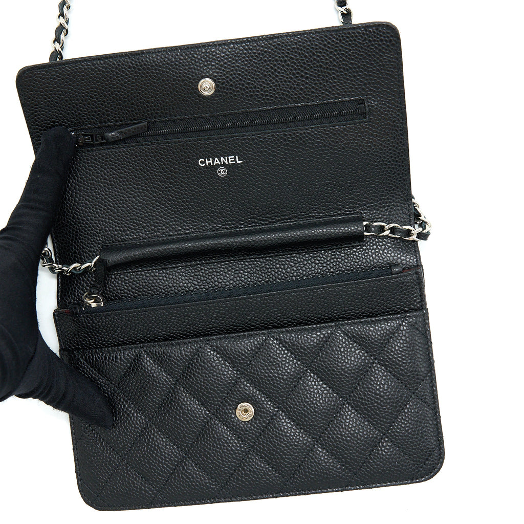 CHANEL CLASSIC WALLET ON CHAIN CAVIAR BLACK SHW