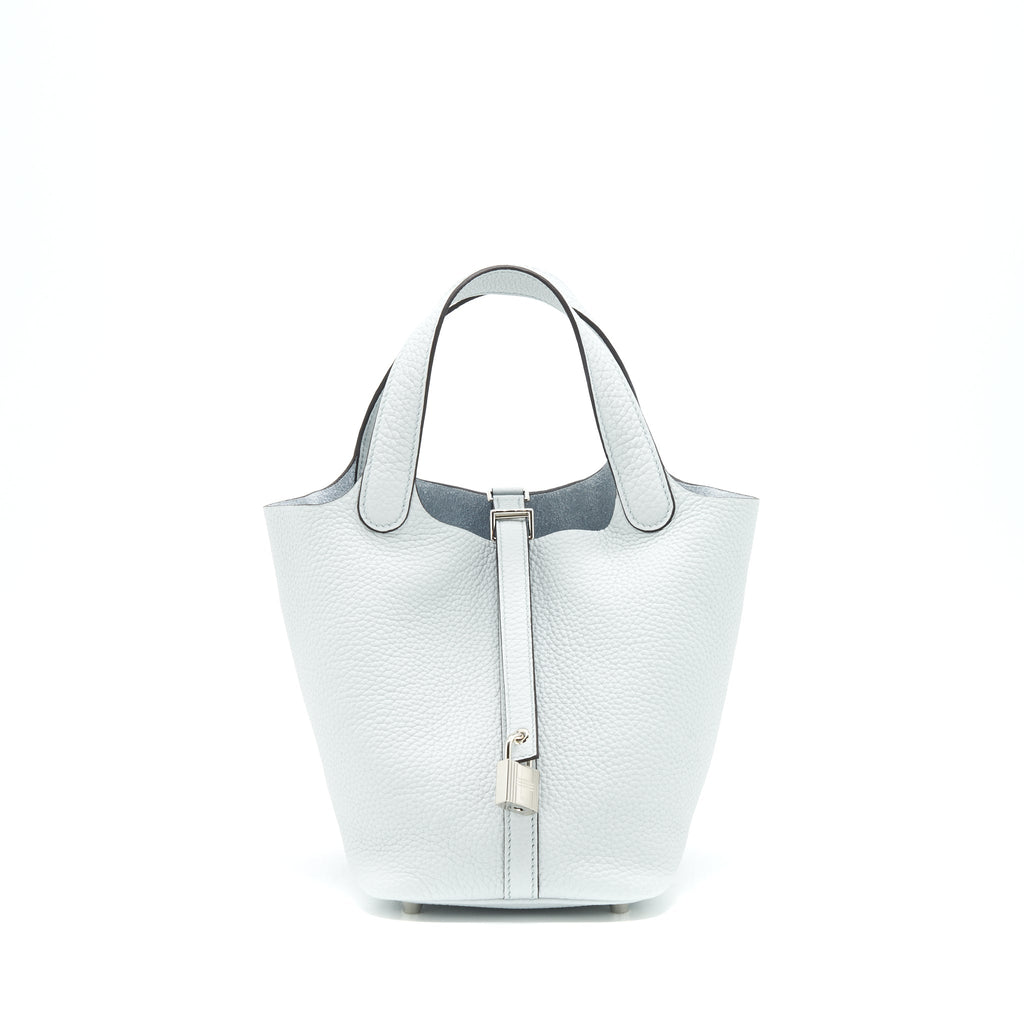 HERMES PICOTIN 18 LOCK BAG BLUE PALE SHW
