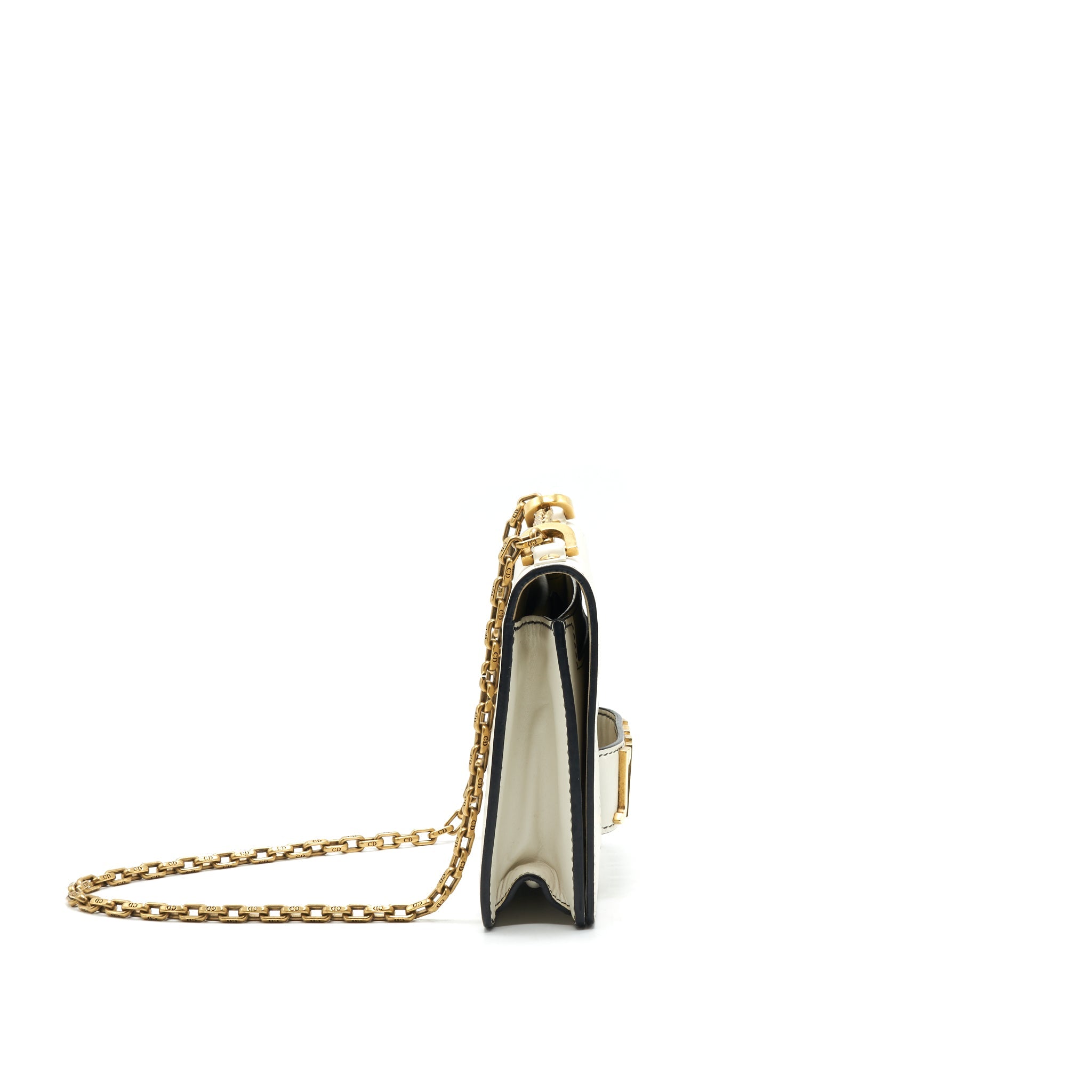DIOR J'ADIOR MEDIUM FLAP BAG WITH CHAIN WHITE GHW