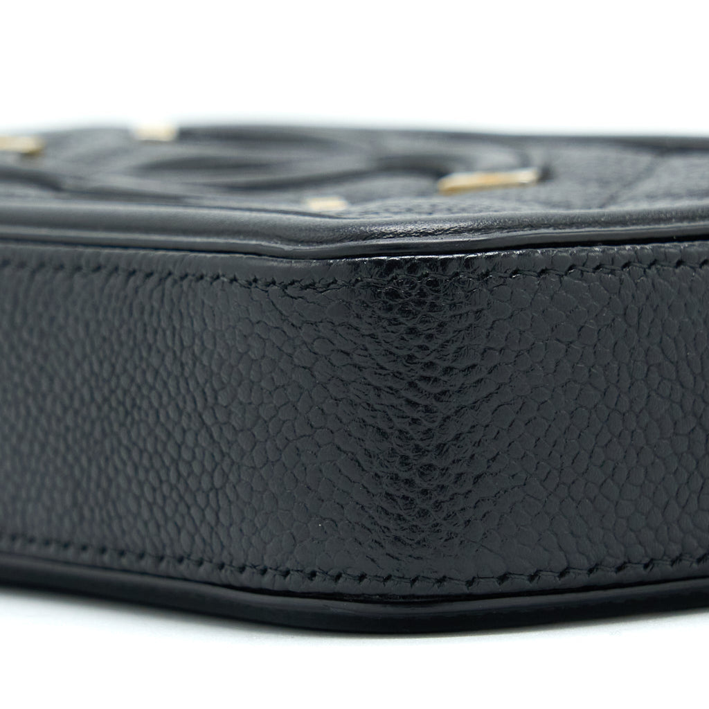 CHANEL FILIGREE LONG WALLET ON CHAIN CAVIAR BLACK GHW
