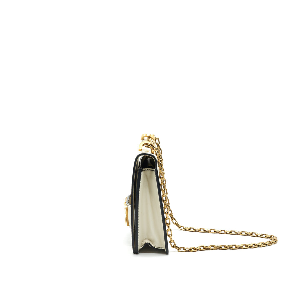 DIOR J'ADIOR MEDIUM FLAP BAG WITH CHAIN WHITE GHW