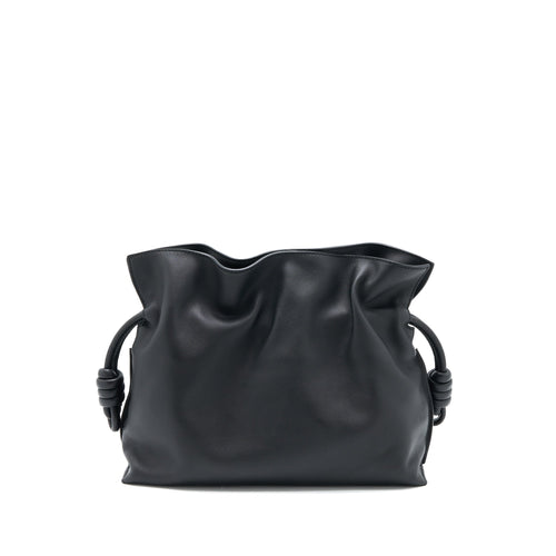 LOEWE FLAMENCO MEDIUM CLUTCH BAG BLACK NAPPA CALFSKIN GHW