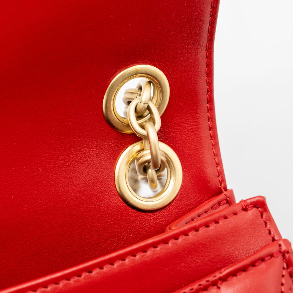 SALVATORE FERRAGAMO GLANCING SHOULDER BAG CALFSKIN RED GHW