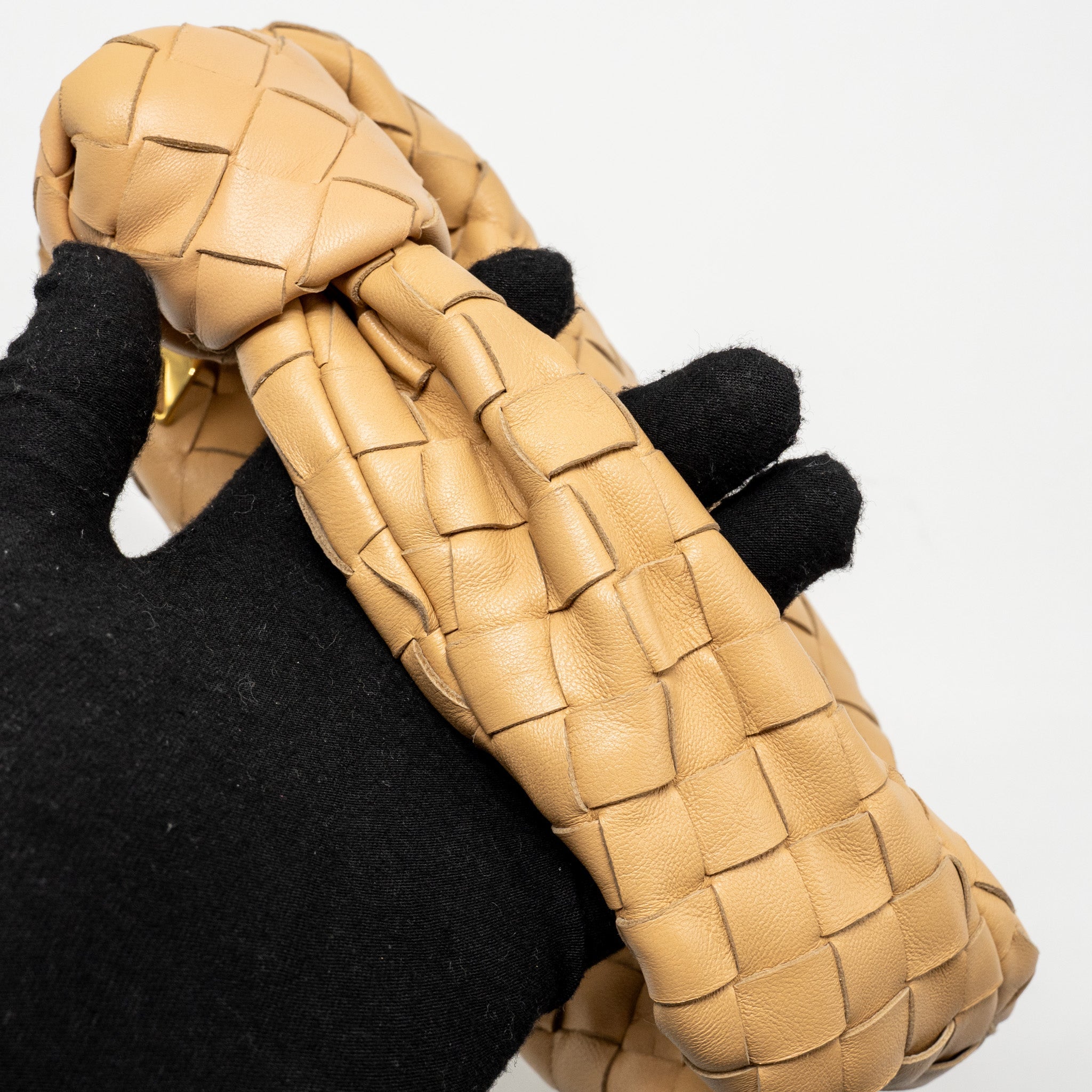 BOTTEGA VENETA MINI JODIE LAMBSKIN BEIGE GHW