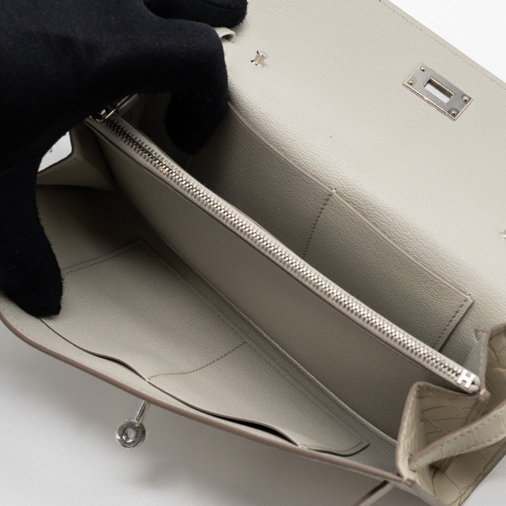 HERMES CLASSIC KELLY TO GO ALLIGATOR MISSISSIPPIENSIS 8L BETON SHW
