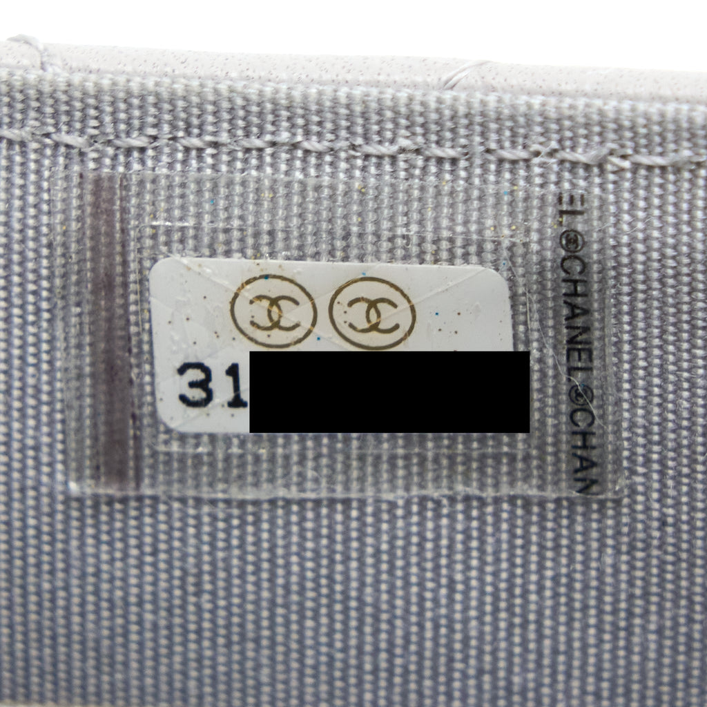 CHANEL MINI TOP HANDLE FLAP BAG LAMBSKIN LIGHT GREY BRUSHED GHW