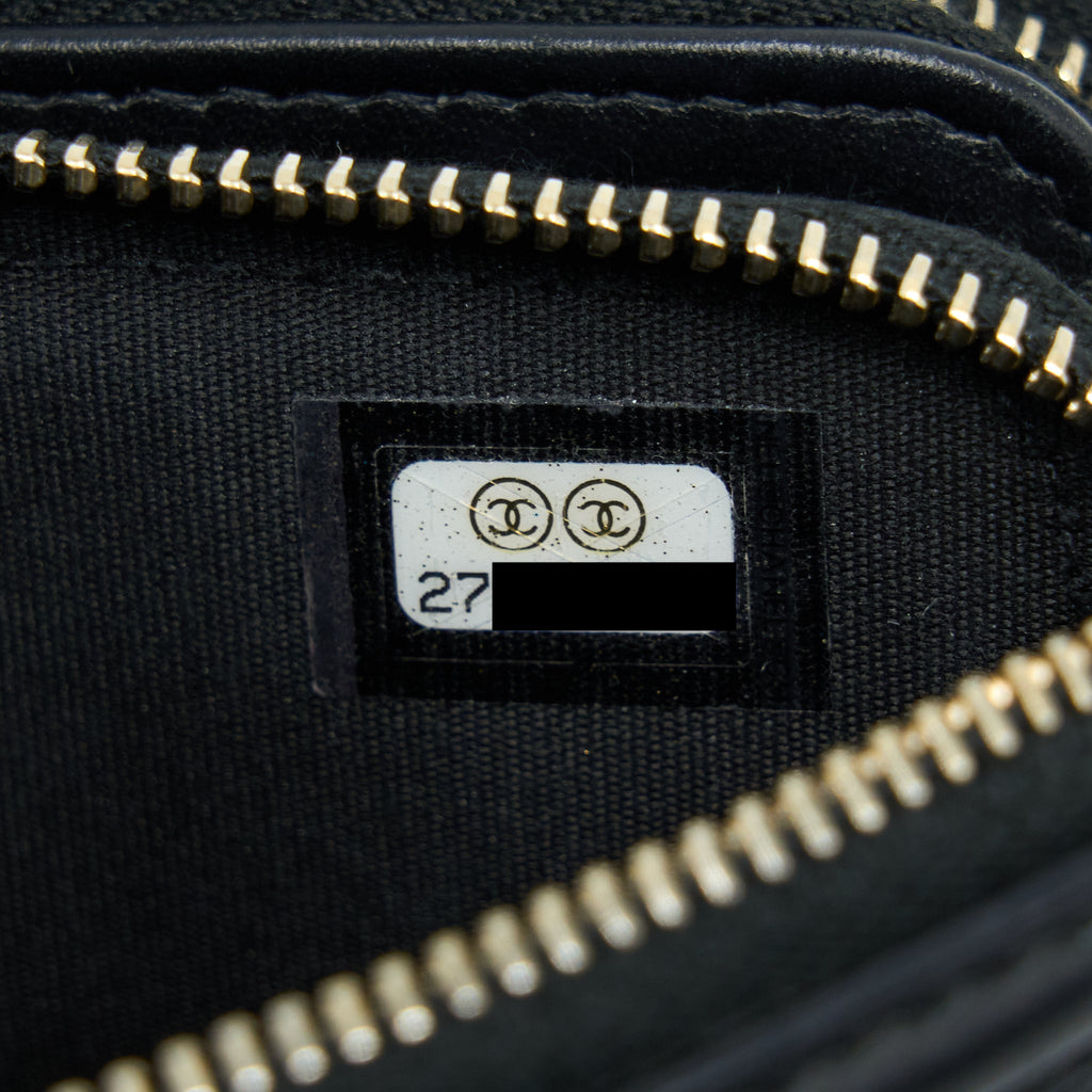 CHANEL FILIGREE LONG WALLET ON CHAIN CAVIAR BLACK GHW