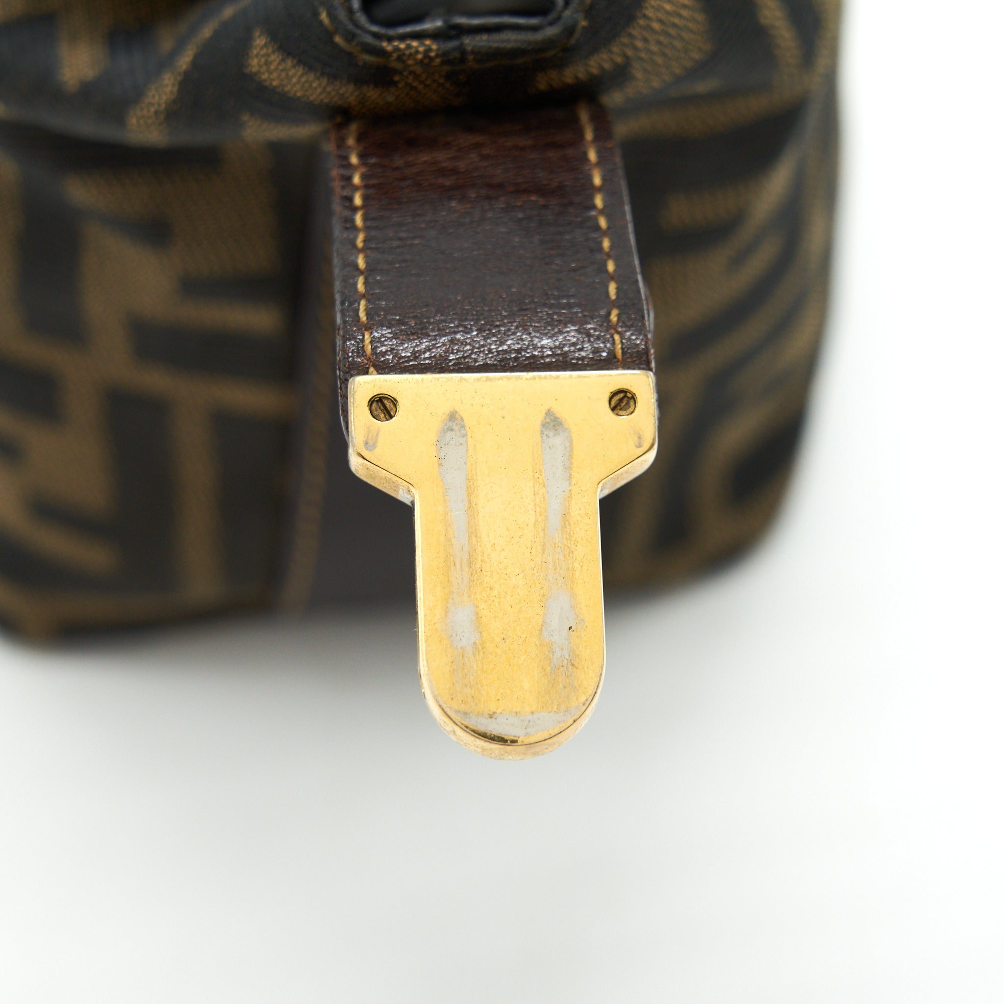 FENDI VINTAGE FF ZUCCA CANVAS MINI COSMETIC BAG