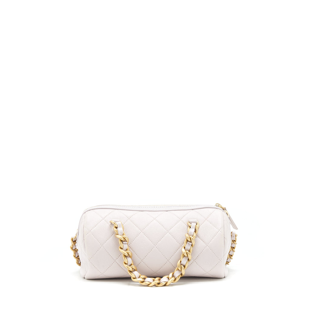 CHANEL MINI BOWLING BAG WITH CHAIN LIGHT PURPLE GHW