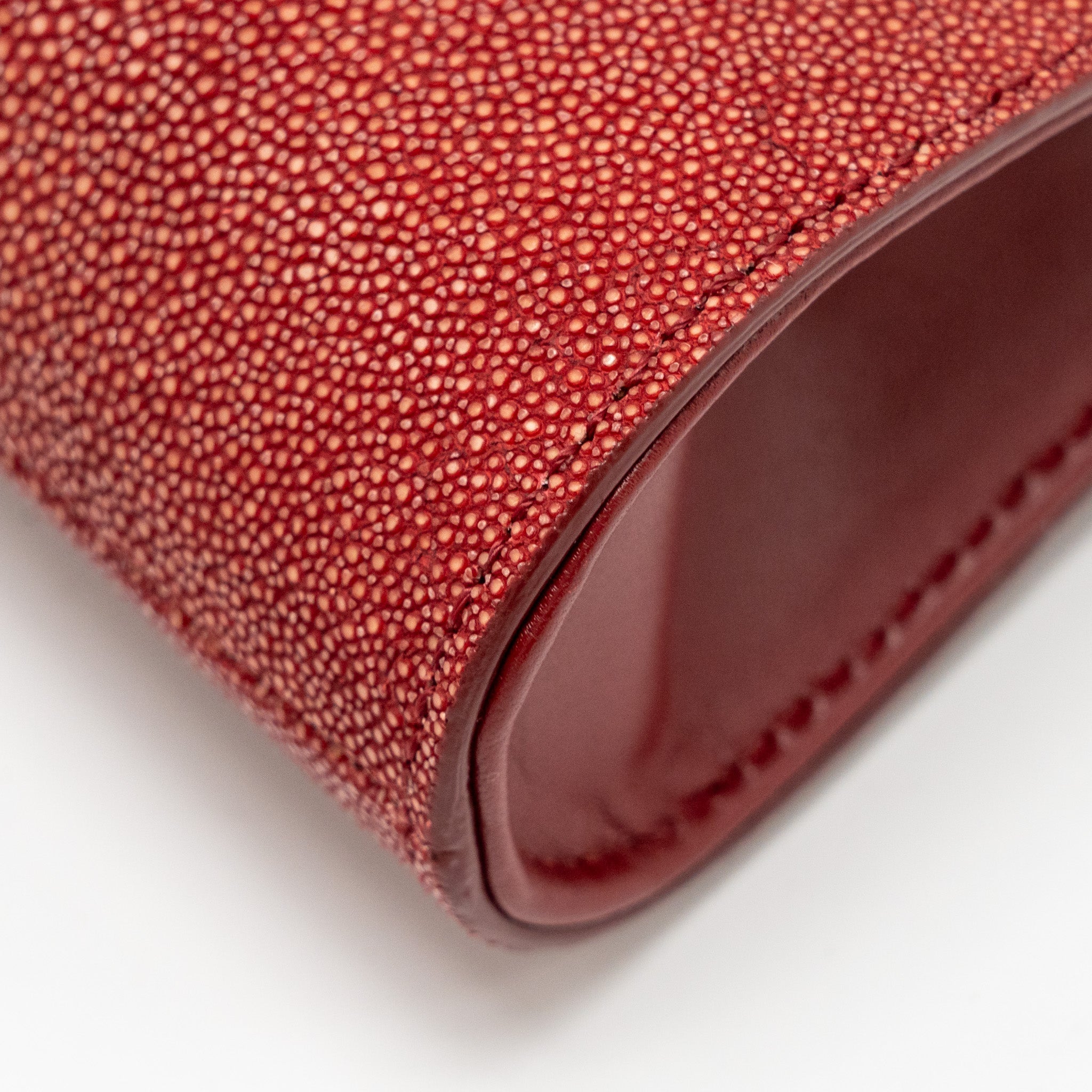 BVLGARI SERPENTI CLUTCH BAG GALUCHAT LEATHER RED RGHW