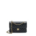 CHANEL SMALL CLASSIC DOUBLE FLAP BAG CAVIAR BLACK GHW (MICROCHIP)