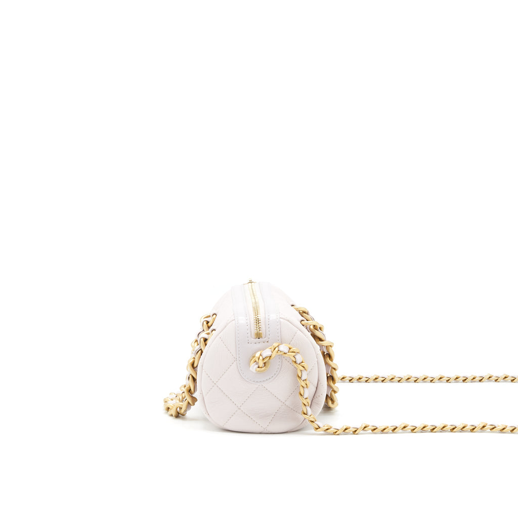 CHANEL MINI BOWLING BAG WITH CHAIN LIGHT PURPLE GHW