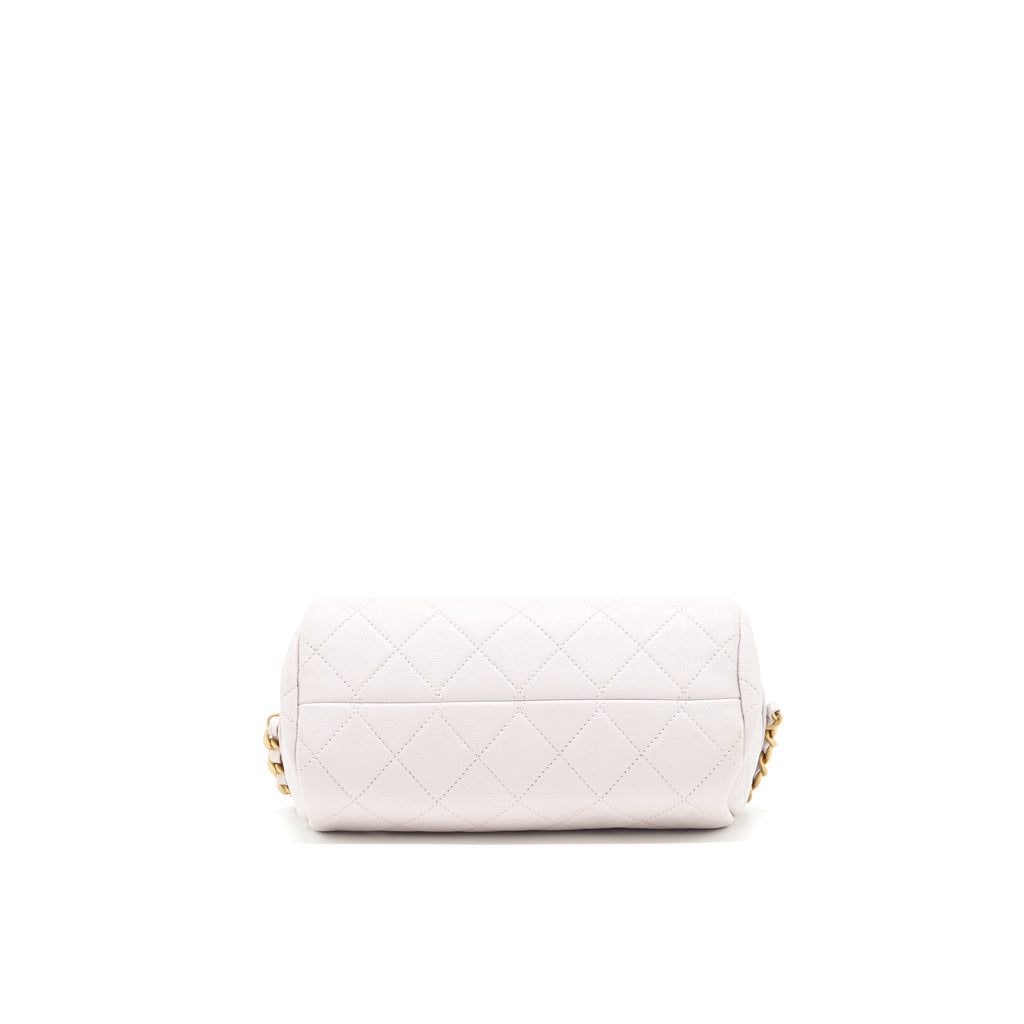 CHANEL MINI BOWLING BAG WITH CHAIN LIGHT PURPLE GHW