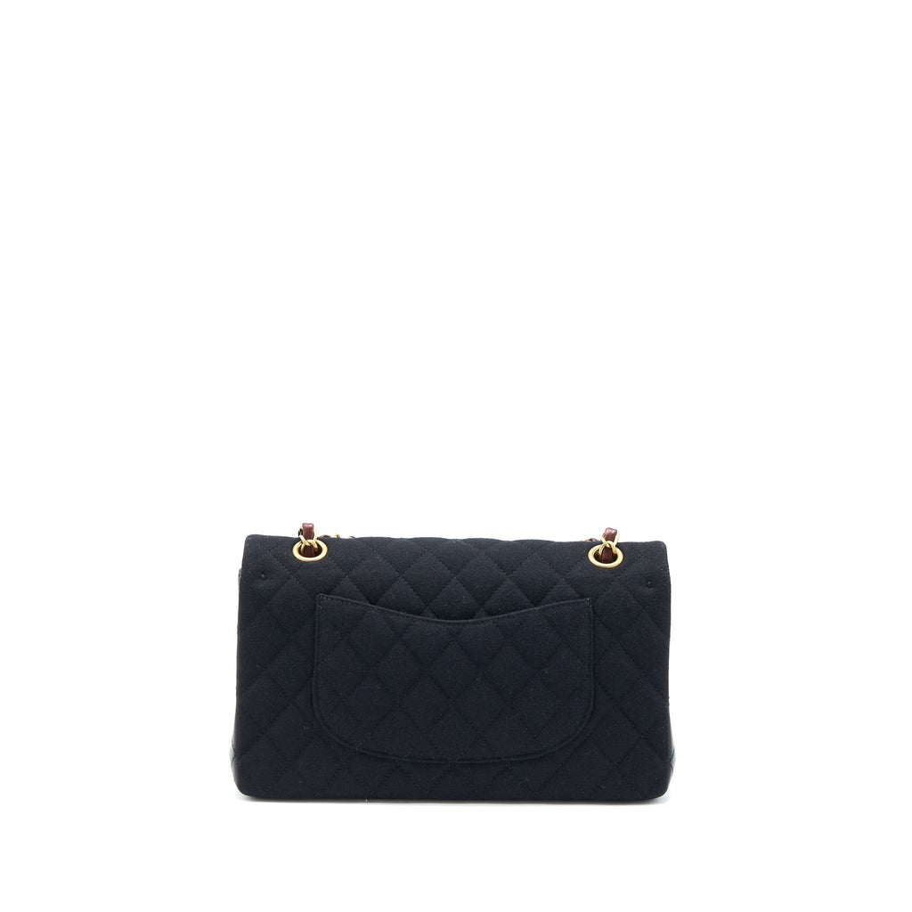 CHANEL MEDIUM CLASSIC DOUBLE FLAP BAG 2018 METIERS D’ART PARIS-HAMBURG COLLECTION WOOL GHW