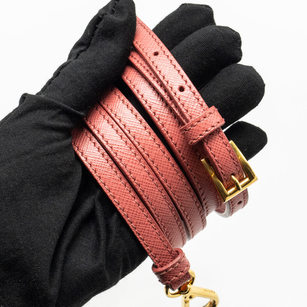 PRADA SAFFIANO PROMENADE BAG PINK GHW