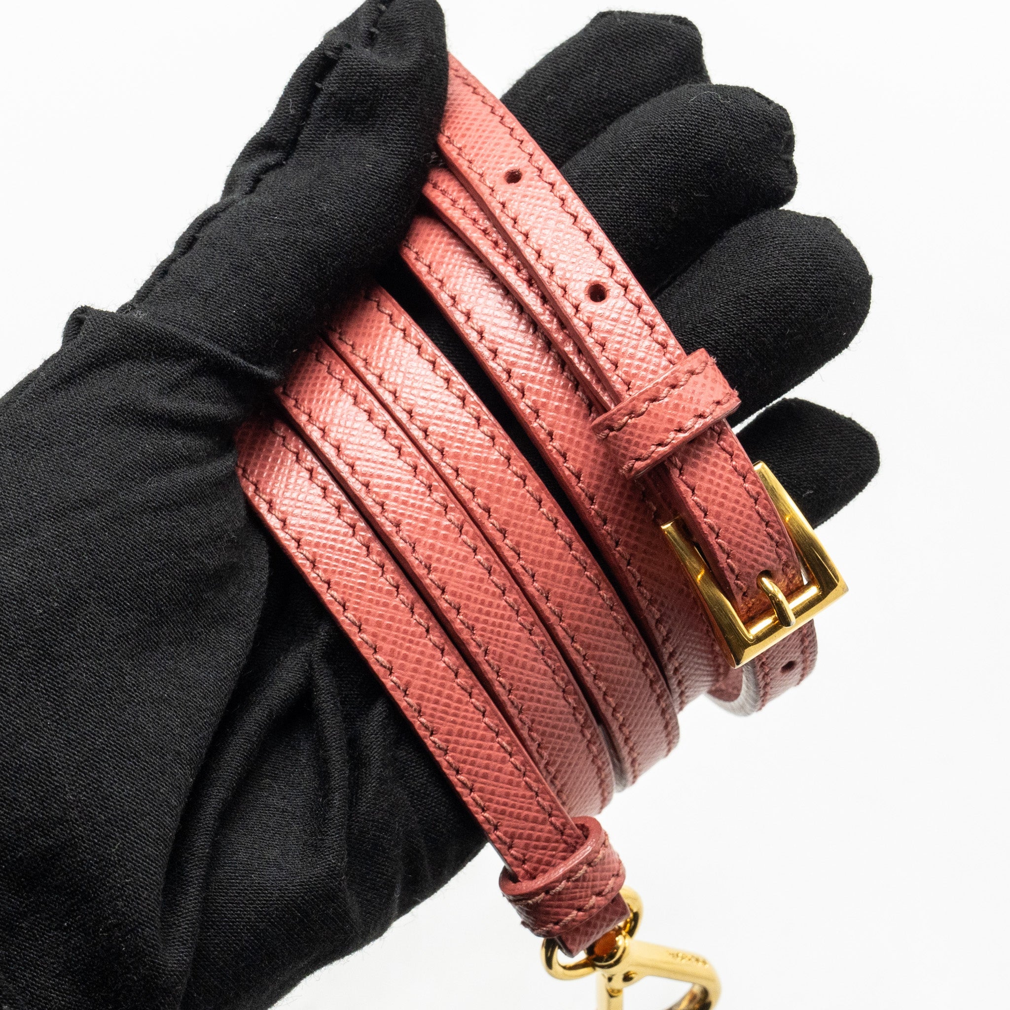 PRADA SAFFIANO PROMENADE BAG PINK GHW
