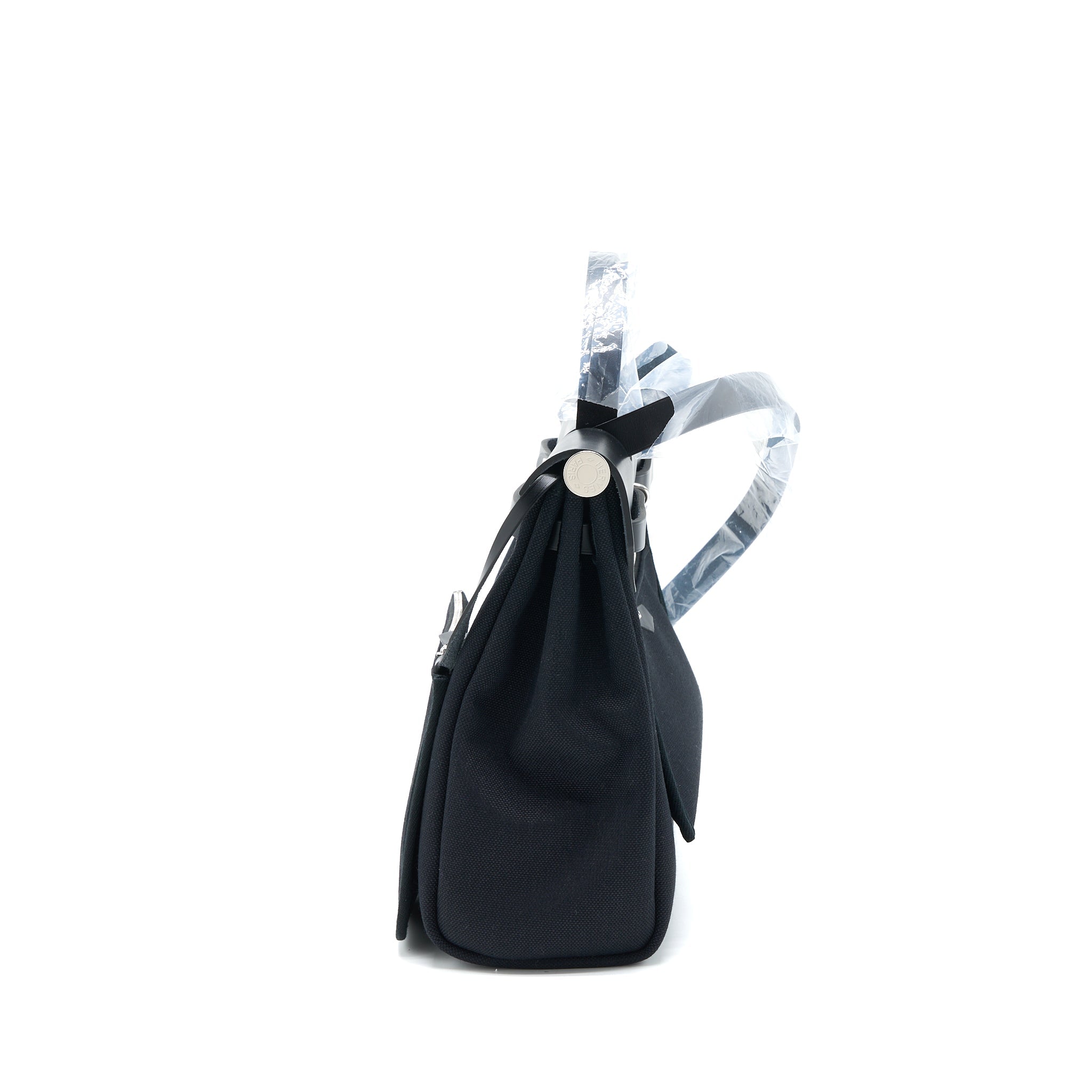 HERMES HERBAG ZIP 31 BAG RETOURNE TOILE MILITARIES CANVAS/HUNTER BLACK SHW