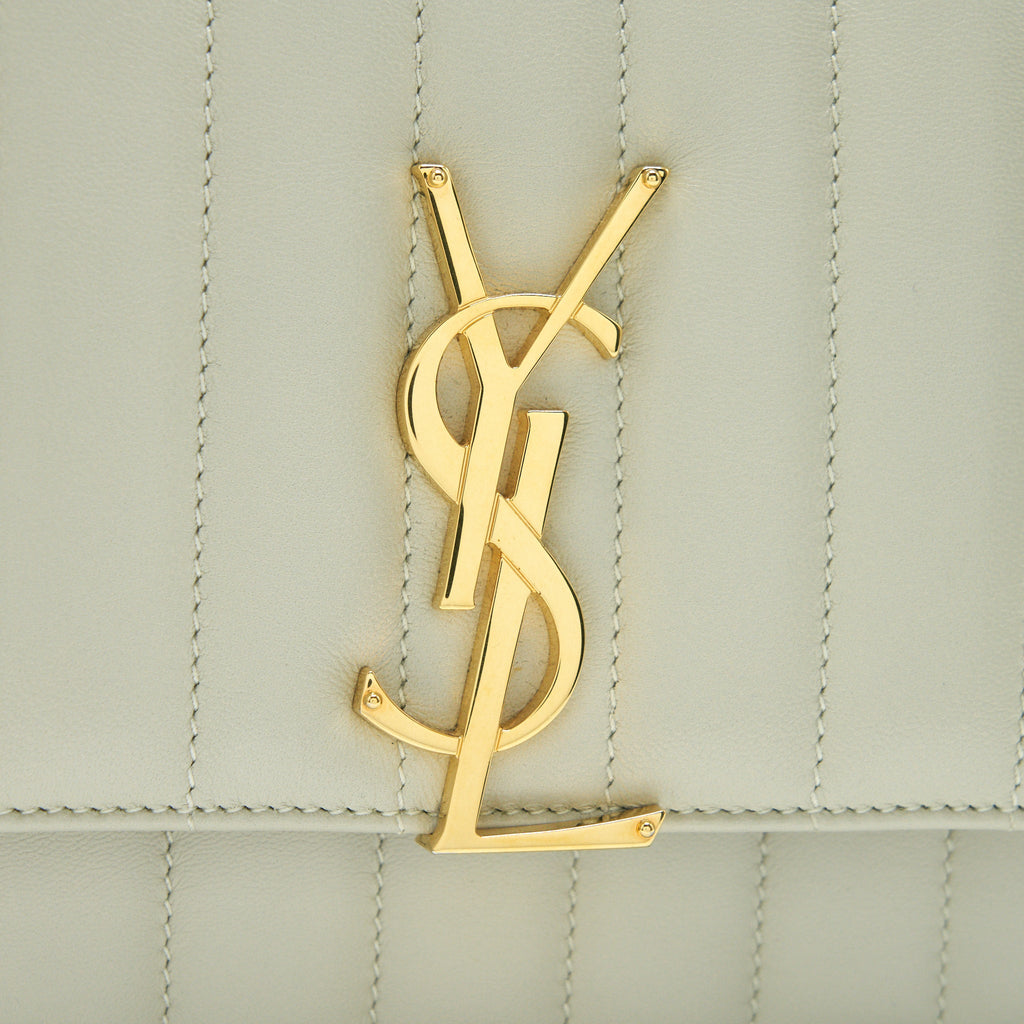 SAINT LAURENT VICKY CHAIN BAG LIGHT BEIGE GHW