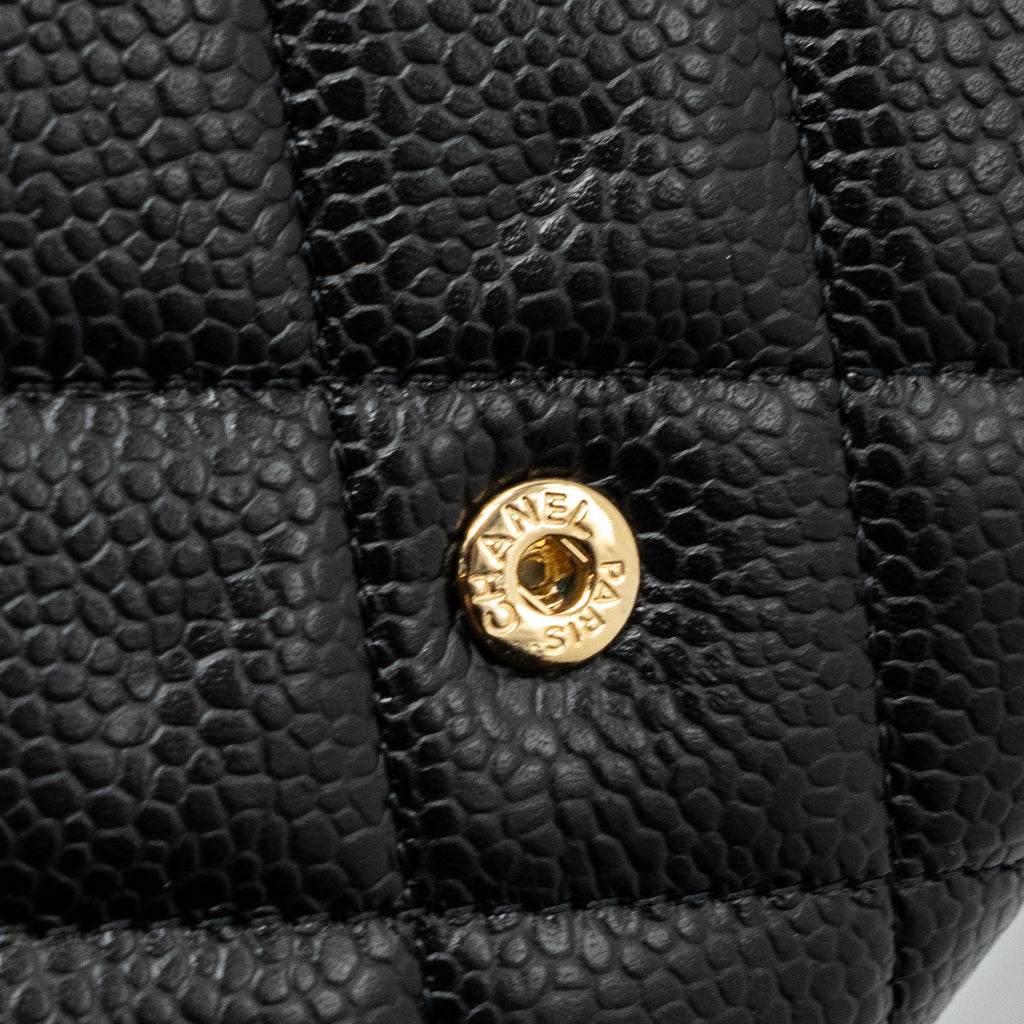 CHANEL CLASSIC LONG FLAP WALLET CAVIAR BLACK GHW