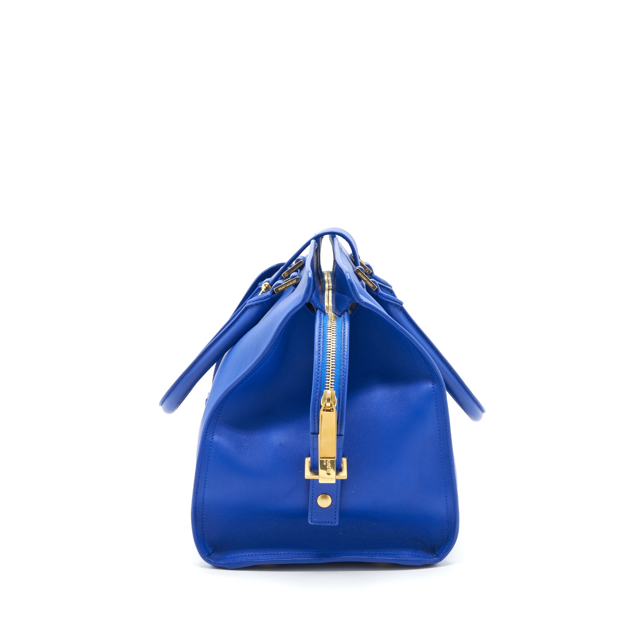 SAINT LAURENT CABAS CHYC TOTE BAG BLUE GHW